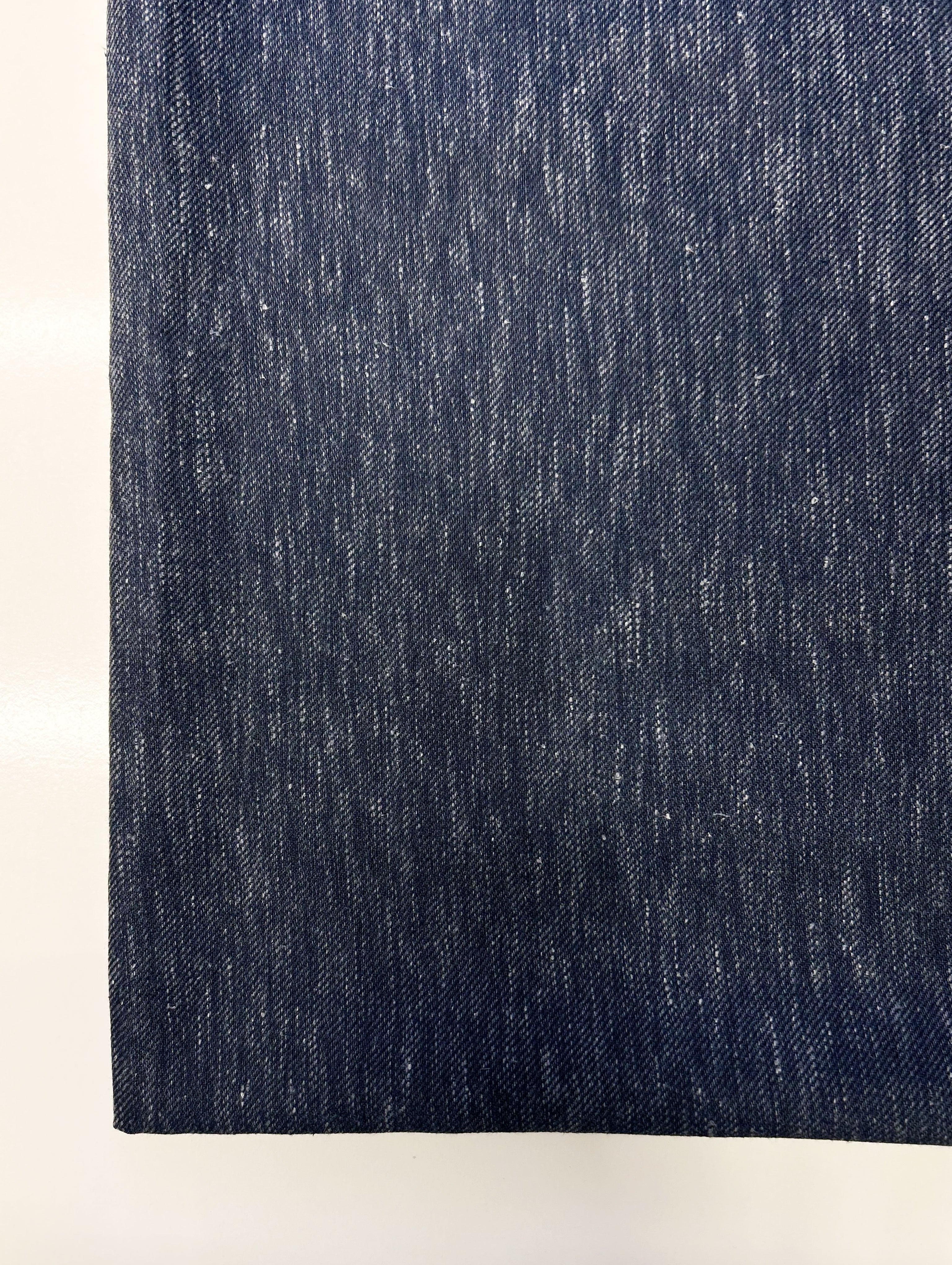 Blue Blended Cotton Slub Yarn Dyed Twill Denim Fabric 58"