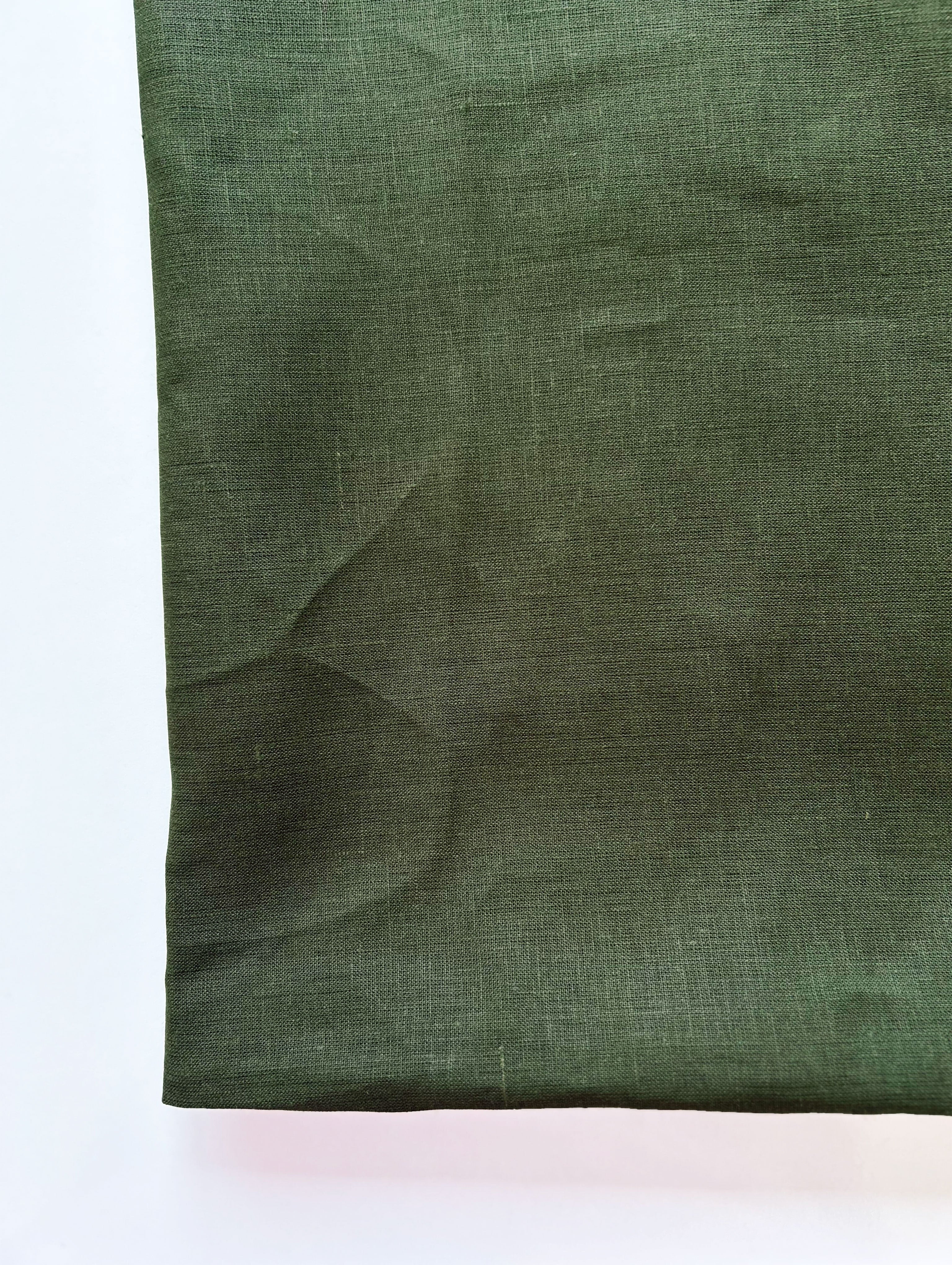 Dark Green Dyed 60 Lea Pure Linen Mill Dyed Fabric 58"