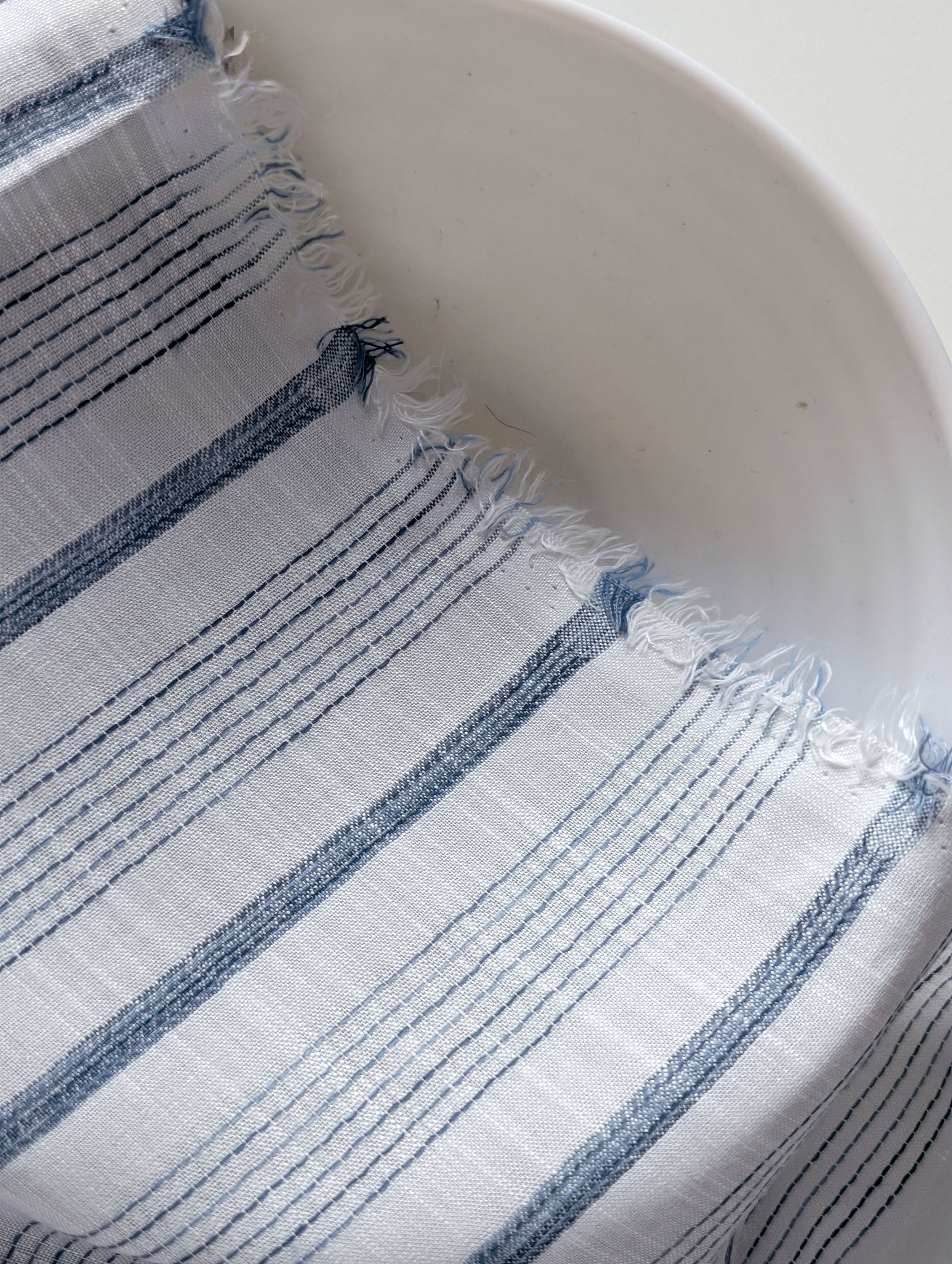 Blue Stripes Blended Viscose Yarn Dyed Fabric 58"
